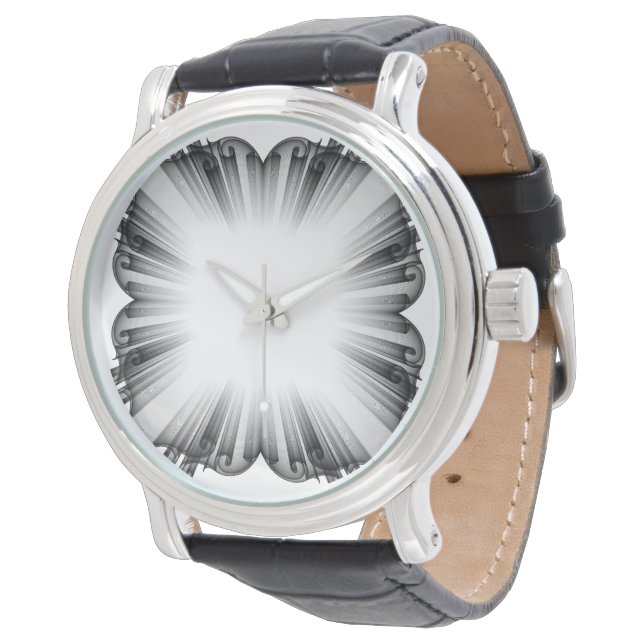 Abstract Geometric Petals Men's Wristwatch  (Angled)