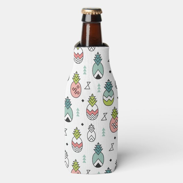 Abstract Geometric Pineapple Seamless Pattern Bottle Cooler (Bottle Front)