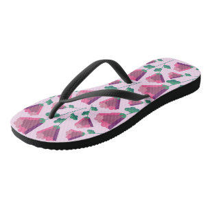 Abstract Geometric Pink Flowers Jandals
