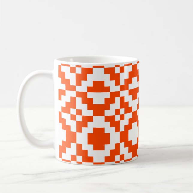 Abstract geometric pixelated seamless pattern. Mos Coffee Mug (Left)