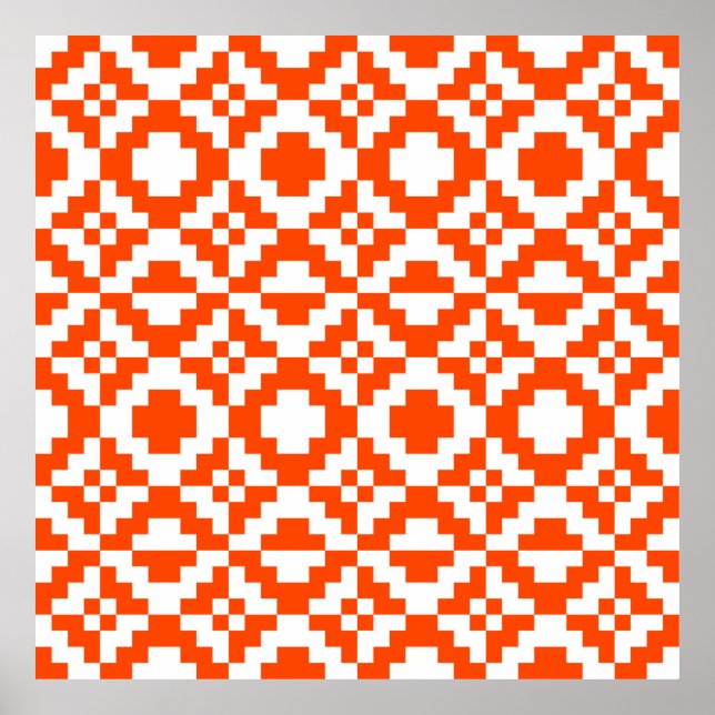 Abstract geometric pixelated seamless pattern. Mos Poster (Front)
