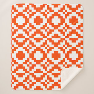 Abstract geometric pixelated seamless pattern. Mos Sherpa Blanket