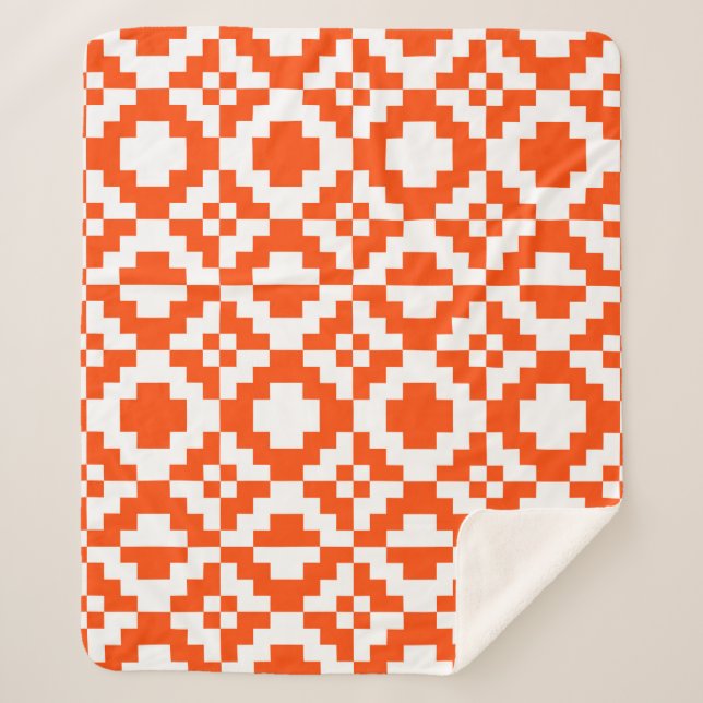 Abstract geometric pixelated seamless pattern. Mos Sherpa Blanket (Front)