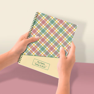 Abstract geometric plaid Notebook