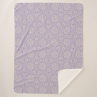Abstract Geometric Purple and Cream Sherpa Blanket