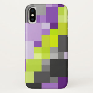 Abstract Geometric Purple green grey Pattern Case-Mate iPhone Case