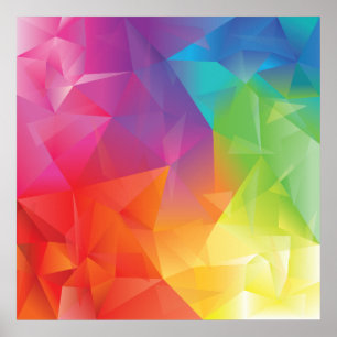 Abstract Geometric Rainbow Poster