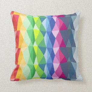 Abstract Geometric Rainbow Prism Pattern Cushion