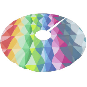 Abstract Geometric Rainbow Prism Shapes Pattern Brushed Polyester Tree Skirt