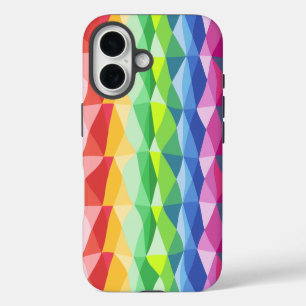 Abstract Geometric Rainbow Prism Shapes Pattern iPhone 16 Case