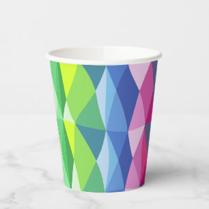 Abstract Geometric Rainbow Prism Shapes Pattern Paper Cups
