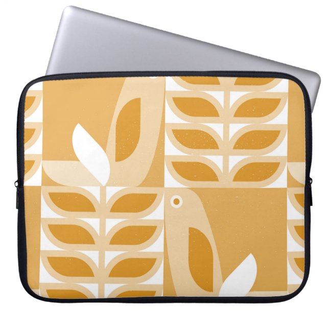 Abstract geometric retro seamless pattern laptop sleeve (Front)