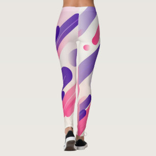Abstract Geometric Rounded colourful Lines Pattern Leggings