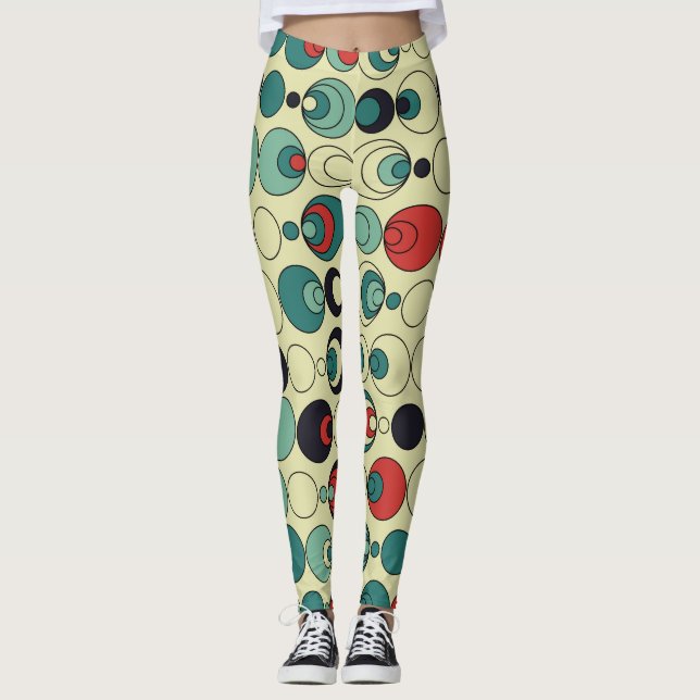 Abstract geometric seamless pattern design. leggings (Front)