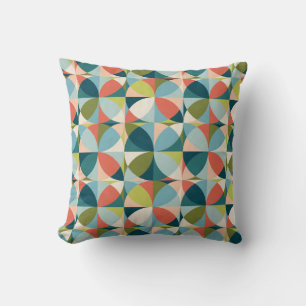 Abstract geometric seamless pattern in mid-century cushion
