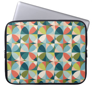 Abstract geometric seamless pattern in mid-century laptop sleeve