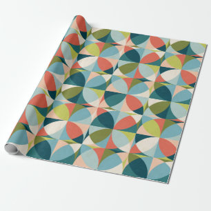 Abstract geometric seamless pattern in mid-century wrapping paper