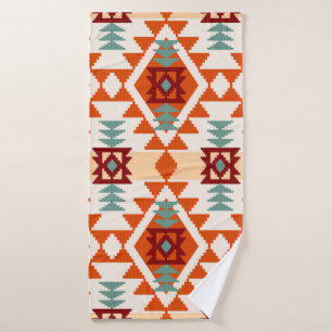 Abstract geometric seamless pattern,native america bath towel