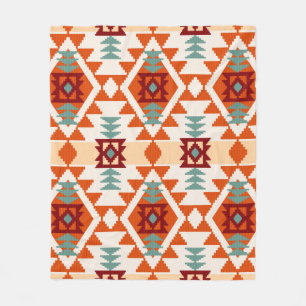 Abstract geometric seamless pattern,native america fleece blanket