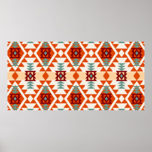 Abstract geometric seamless pattern,native america poster