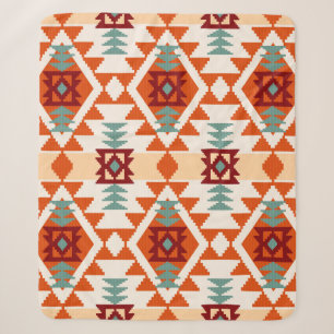 Abstract geometric seamless pattern,native america sherpa blanket