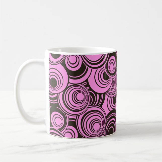 abstract geometric seamless pattern with concentri coffee mug (Left)