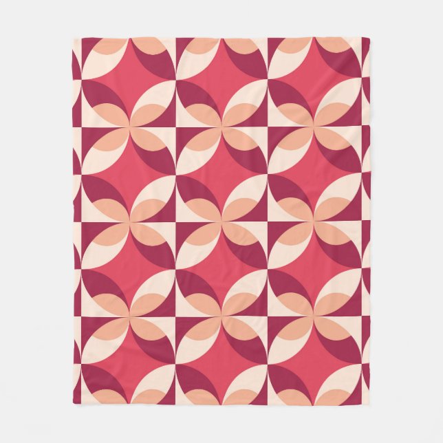 Abstract Geometric: Seamless Textile Design Fleece Blanket (Front)