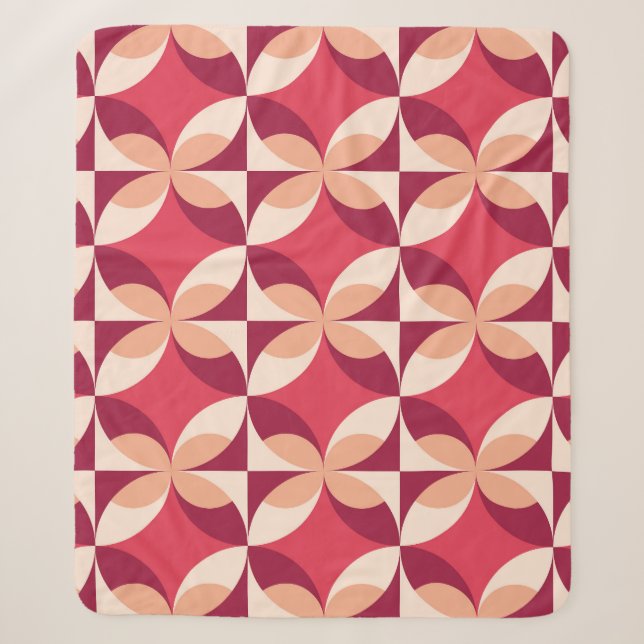 Abstract Geometric: Seamless Textile Design Sherpa Blanket (Front)