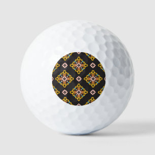 Abstract Geometric: Seamless Vintage Texture Golf Balls