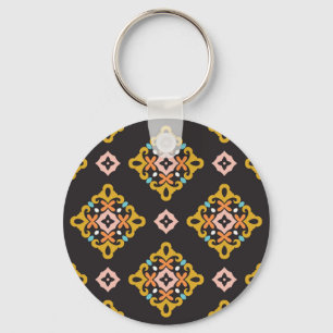 Abstract Geometric: Seamless Vintage Texture Key Ring