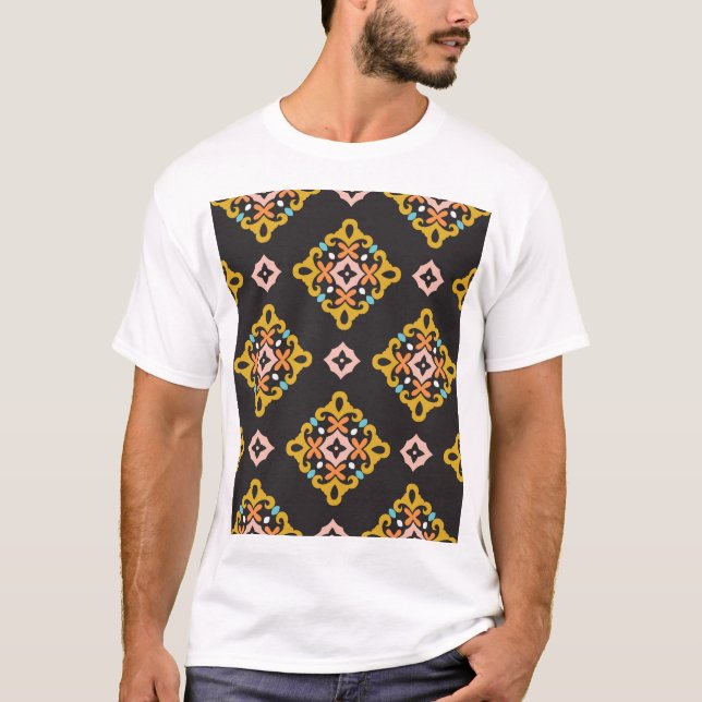 Abstract Geometric: Seamless Vintage Texture T-Shirt (Front)