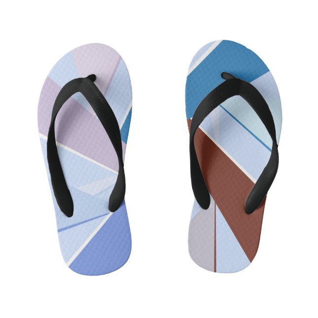 Abstract Geometric Shape 3 Kid's Jandals (Footbed)