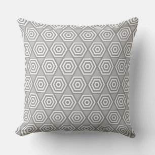 Abstract Geometric Shape in Grey  & White Throw Pi Cushion