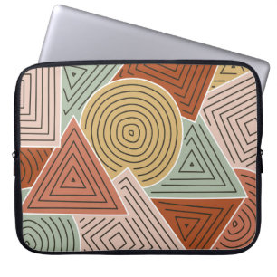 Abstract geometric shapes and lines illustration p laptop sleeve