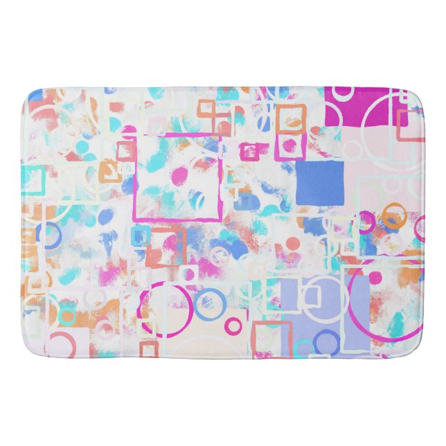 Abstract Geometric Shapes Bath Mat (Front)