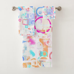 Abstract Geometric Shapes Bath Towel Set