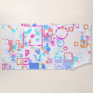 Abstract Geometric Shapes Beach Towel