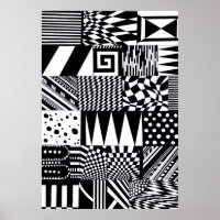 abstract geometric shapes black white pattern hand