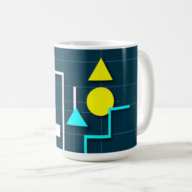  abstract geometric shapes coffee mug (Front Right)