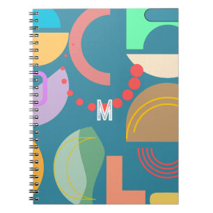 Abstract Geometric Shapes Colourful All-over Print Notebook