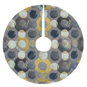 Abstract Geometric Shapes: Colourful Watercolor. Brushed Polyester Tree Skirt