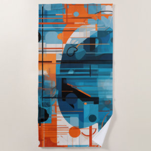Abstract geometric shapes composition beach towel