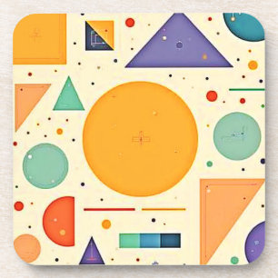Abstract Geometric Shapes Design Coaster