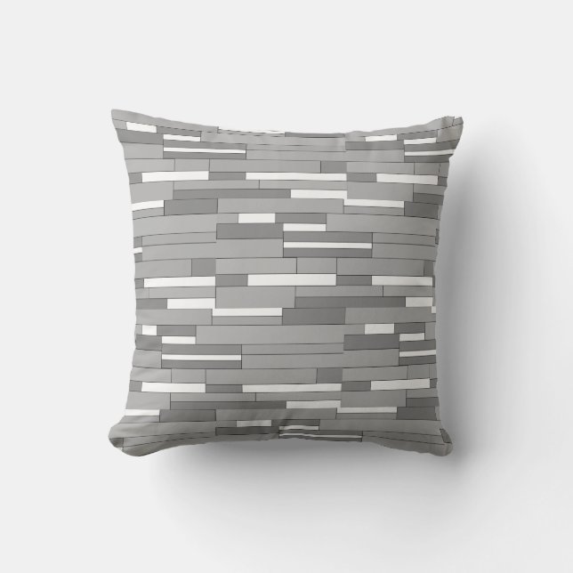 Abstract geometric shapes in grey tones cushion (Front)