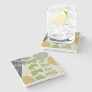 Abstract Geometric Shapes Modern Home Decor Stone Coaster