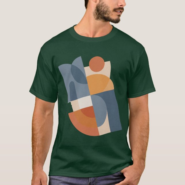 Abstract Geometric Shapes Modern T-Shirt (Front)