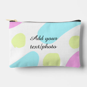 Abstract geometric shapes pastel add name photo ba accessory pouch