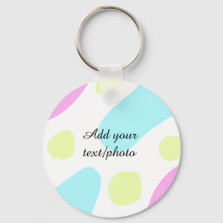 Abstract geometric shapes pastel add name photo ba key ring