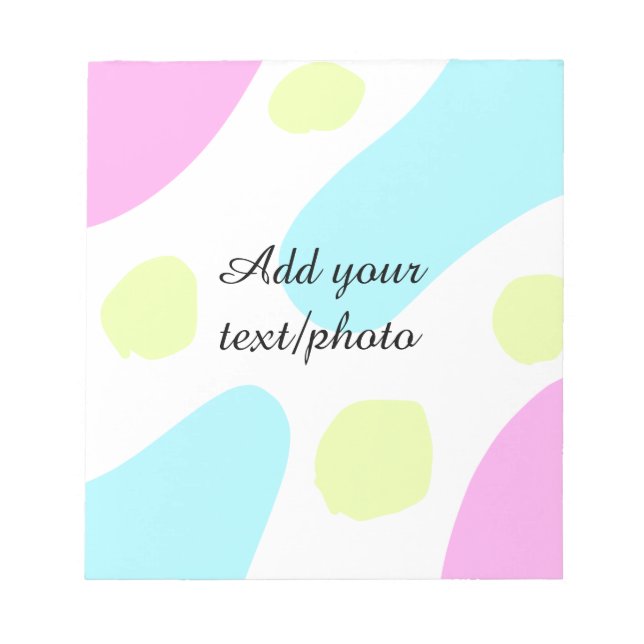 Abstract geometric shapes pastel add name photo ba notepad (Front)