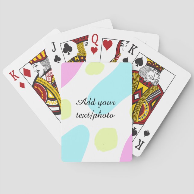 Abstract geometric shapes pastel add name photo ba playing cards (Back)